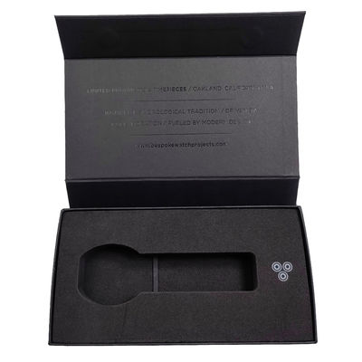 Logotipo personalizado Caja magnética de cartón gris con cierre magnético e EVA Insert TUV verificado