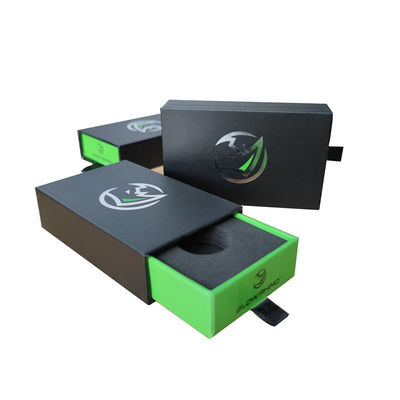 Caja de regalo de cartón de papel verde para llavero de automóvil