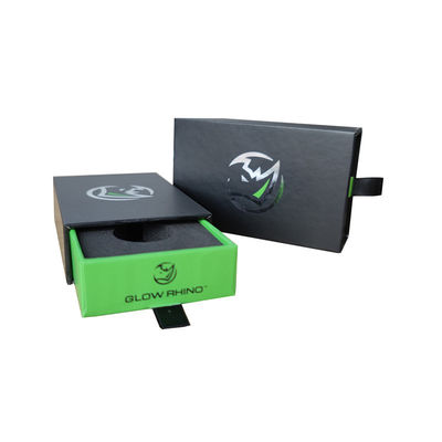 Caja de regalo de cartón de papel verde para llavero de automóvil