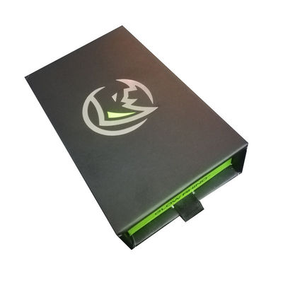 Caja de regalo de cartón de papel verde para llavero de automóvil
