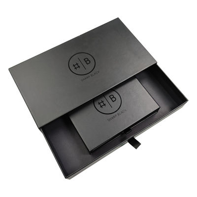 Cajas rígidas personalizadas de lujo plegable de cartón negro caja de regalo negra magnética con forro de esponja