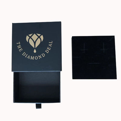 Pedido personalizado Caja de joyas negra exquisita para pendientes Collar y display de pulseras