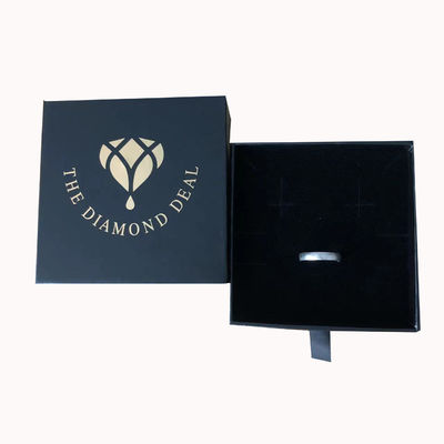 Pedido personalizado Caja de joyas negra exquisita para pendientes Collar y display de pulseras