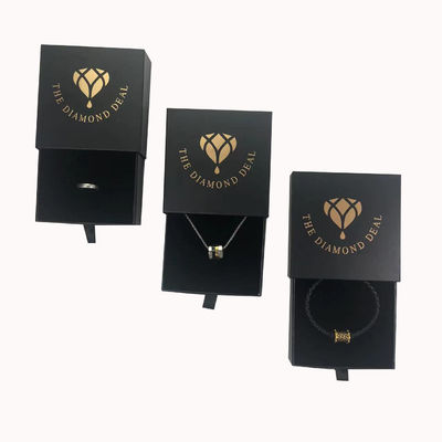 Pedido personalizado Caja de joyas negra exquisita para pendientes Collar y display de pulseras