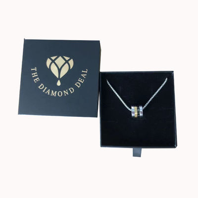Pedido personalizado Caja de joyas negra exquisita para pendientes Collar y display de pulseras