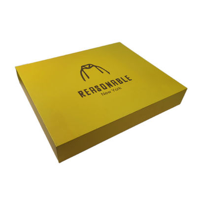 Impresión de logotipo personalizado de cartón amarillo de cajón corredizo de camiseta caja de embalaje