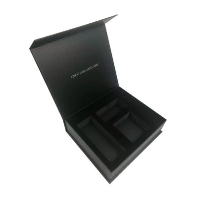 Cartón Negro Matt Luxury Honey Packaging Set de regalo de tamaño personalizado Jar de crema Caja de cartón rígida magnética
