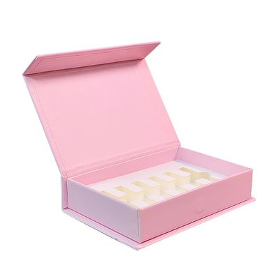 Perfume rosa personalizado botella de aceite esencial de espuma Cajas de papel magnético con laminación Matt