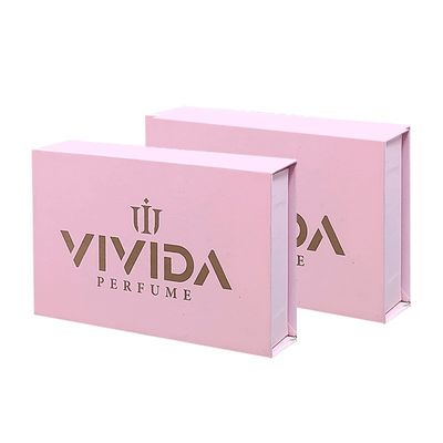 Perfume rosa personalizado botella de aceite esencial de espuma Cajas de papel magnético con laminación Matt