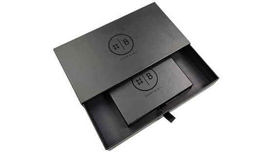 Cajas de collar negro mate calificadas ISO9001 para embalajes personalizados CMYK/PANTONE