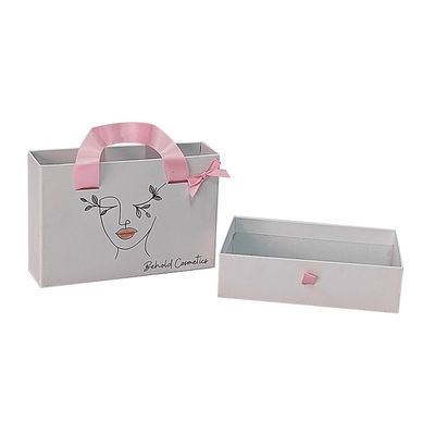 Otros Impresión de logotipos de tipo caja Cartera de lujo Cajas de cartón con mango de cinta