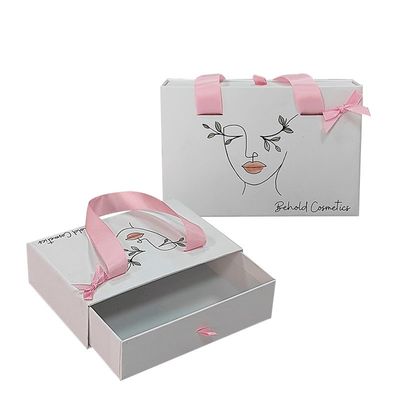Otros Impresión de logotipos de tipo caja Cartera de lujo Cajas de cartón con mango de cinta