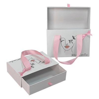 Otros Impresión de logotipos de tipo caja Cartera de lujo Cajas de cartón con mango de cinta