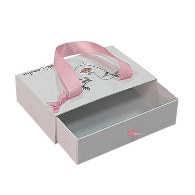 Otros Impresión de logotipos de tipo caja Cartera de lujo Cajas de cartón con mango de cinta
