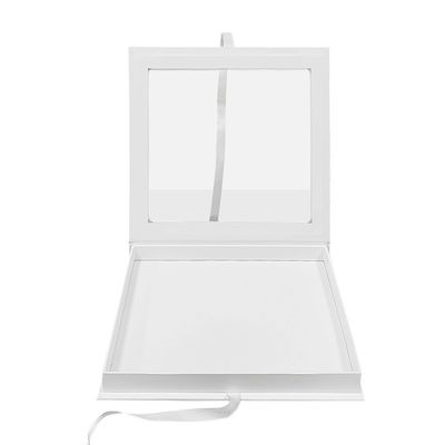 Embalaje de collar de cartón con colgajo magnético a medida ecológico con ventana transparente