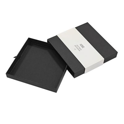 Caja de embalaje de cajones de papel de joyería Negro cajas de embalaje de deslizamiento Cajas de embalaje Logotipo personalizado