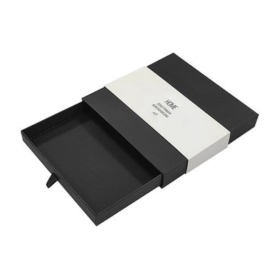 Caja de embalaje de cajones de papel de joyería Negro cajas de embalaje de deslizamiento Cajas de embalaje Logotipo personalizado