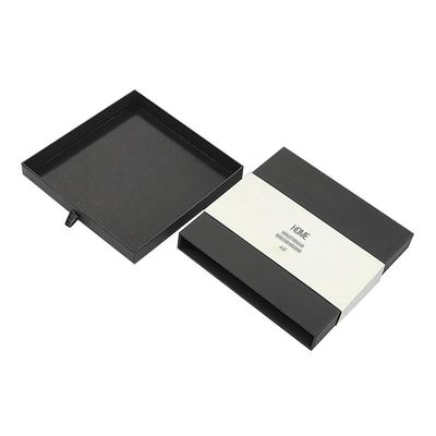 Caja de embalaje de cajones de papel de joyería Negro cajas de embalaje de deslizamiento Cajas de embalaje Logotipo personalizado