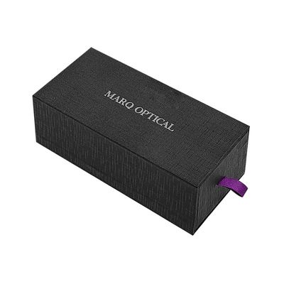 Elegante patrón de lino logotipo deslizante de papel plateado estampado cajas para el embalaje