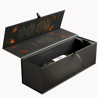 Liquor vino tinto whisky botella de vidrio papel rígido cartón embalaje cartón magnético caja de regalo de papel