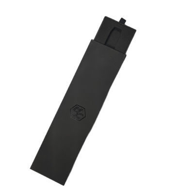 Artesanía de mesa de alta gama de textura negra caja de lujo con logotipo personalizado y estampado de papel plateado