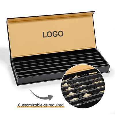 Logotipo personalizado negro Embalaje de regalo de lujo Caja magnética con forro de cartón