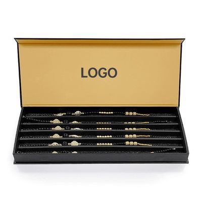 Logotipo personalizado negro Embalaje de regalo de lujo Caja magnética con forro de cartón