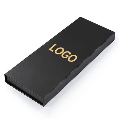 Logotipo personalizado negro Embalaje de regalo de lujo Caja magnética con forro de cartón
