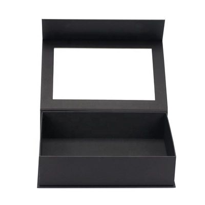 Embalaje de papel de ventana de PVC con tapa flexible personalizada Caja de regalo de cierre magnético grande con ventana de tapa transparente