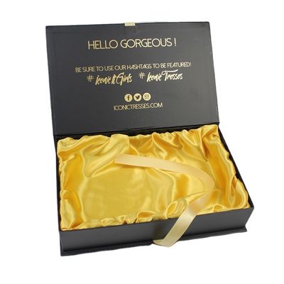 Pedido personalizado aceptado cierre magnético lujosa caja de peluca para cajas rígidas extensión de cabello