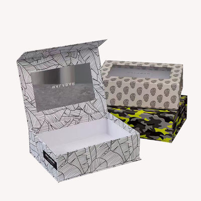 Caja de forma de libro magnético personalizado Botella de perfume Embalaje de papel Caja de regalo con ventana de PVC