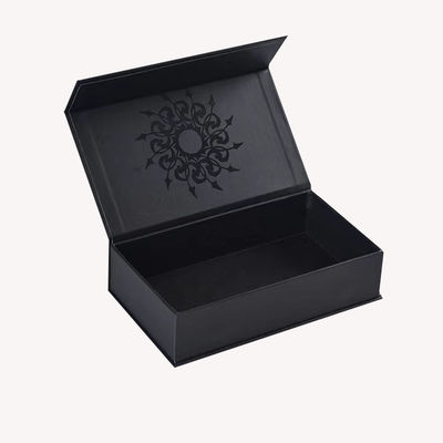Caja de forma de libro magnético personalizado Botella de perfume Embalaje de papel Caja de regalo con ventana de PVC