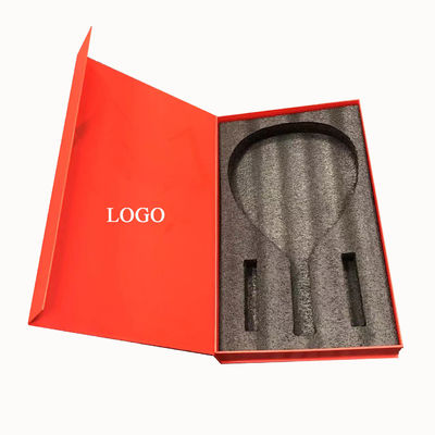 Caja de embalaje magnético de cartón elegante personalizada para raqueta de bádminton