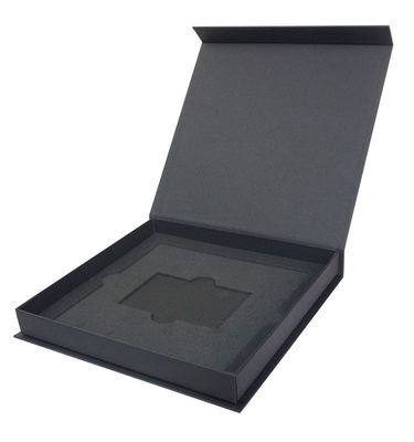 Caja de regalo de papel magnético de forma de libro con inserción de espuma de lujo marco de foto de cartón rígido