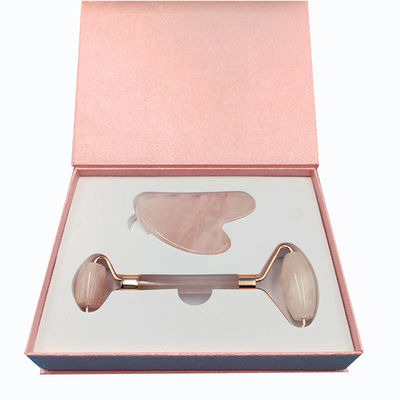 Caja de papel con tapa invertida para el cuidado de la piel Roller facial Gua Sha Set Solución de embalaje personalizada