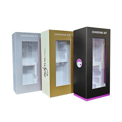 Caja de regalo magnética de lujo para el cargador del banco de energía paquete de cable con logotipo de impresión personalizado