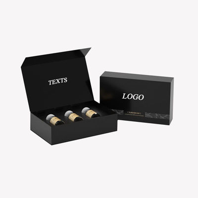 Reciclable personalizado pequeño lote forma de libro botella de vidrio de perfume paquetes de regalo cosméticos