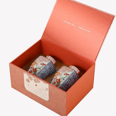 Conjunto de regalos de té embalaje taza de café vela perfumada miel caja de regalos magnética flexible abierta