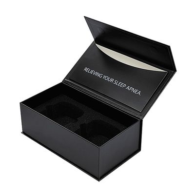 Impresión de papel de oro Rectángulo de caja de regalo magnética Embalaje con inserción de espuma y sobre