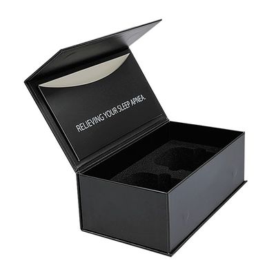 Impresión de papel de oro Rectángulo de caja de regalo magnética Embalaje con inserción de espuma y sobre