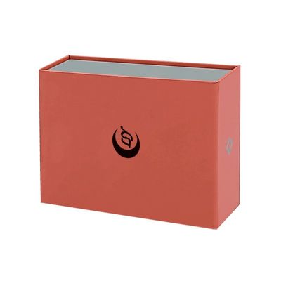 Caja de regalo magnética en forma de libro rojo en forma de rectángulo barnizado con tope y agarre magnético