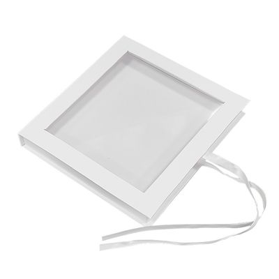 Caja de cartón cuadrada de exhibición de caja de regalo de cierre magnético reciclado con ventana transparente