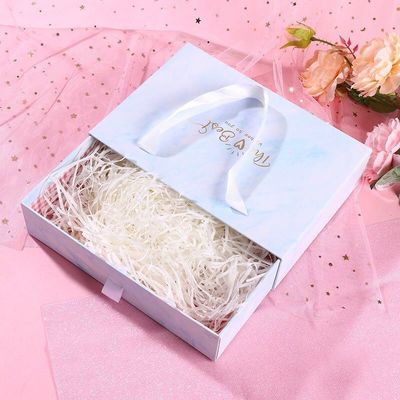 Papel rígido de lujo Embalaje de cajas de cajones pequeños con logotipo personalizado y material reciclable