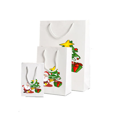 Bolsas de papel Kraft reciclables de papel caliente / UV / barniz bolsas de regalo de Navidad