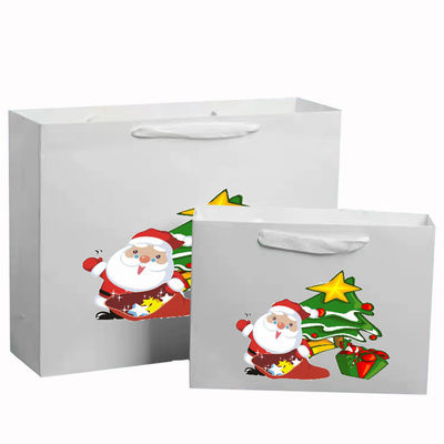 Bolsas de papel Kraft reciclables de papel caliente / UV / barniz bolsas de regalo de Navidad