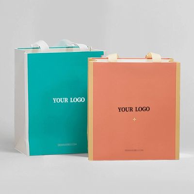 Bolsas blancas ecológicas reutilizables Bolsas de embalaje de papel kraft personalizadas