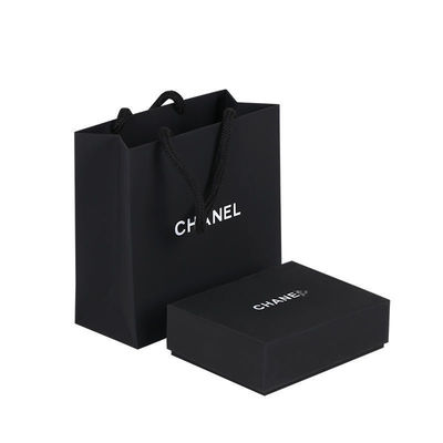 Bolsas de compras de papel kraft negro blanco marrón con manijas
