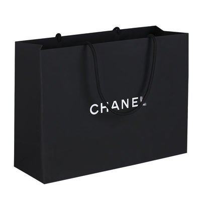 Bolsas de compras de papel kraft negro blanco marrón con manijas