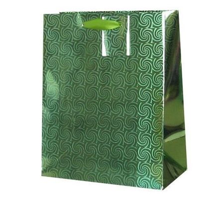 Bolsa de regalo de papel verde mate de lujo para el embalaje de ropa