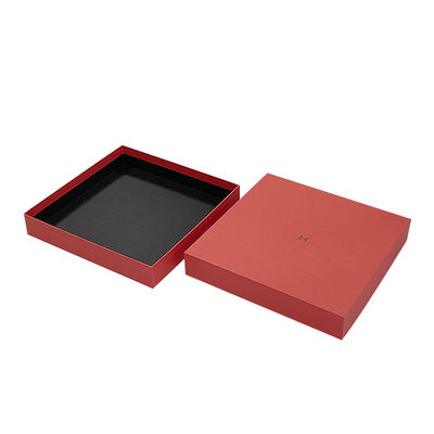 Capa y base de costumbre Rojo hombro cuello caja camiseta ropa bufanda embalaje ropa lujo caja rígida para ropa bufanda